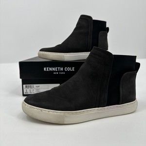 Kenneth Cole Womens Shoes Size 6 Sneakers Booties Kurt Black Leather LK21273NU